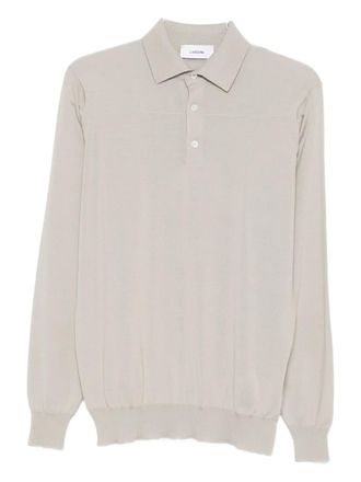 Lardini long-sleeve polo shirt - men - Virgin Wool - L - Neutrals