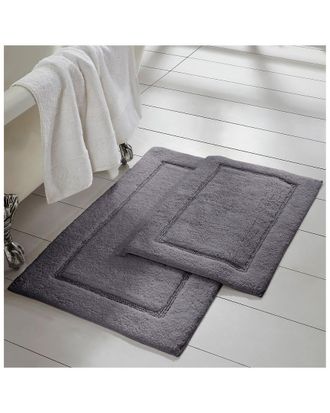 Modern Threads 2-Pack Solid Loop With Non-Slip Backing Bath Mat Set