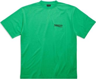 Balenciaga Political Campaign T-Shirt Large Fit Green Black Blue 641675TPVD33600