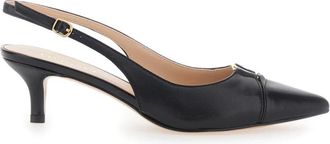 Twinset Leren pumps met spitse neus - Dames - Pumps - Zwart - 40 EU - Leer - Schoenen
