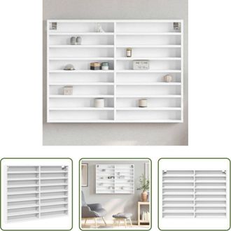 vidaXL Mobile vetrina - Armadietto con Vetrina Bianco 100x8,5x75 cm Legno Multistrato