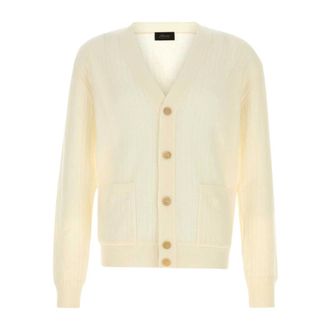 Brioni Cardigans, male, White, Size: M Cardigan With Pockets