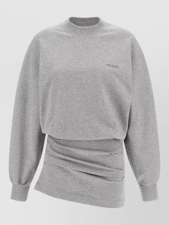 The Attico m&eacute;lange sweatshirt dress crew neck draped