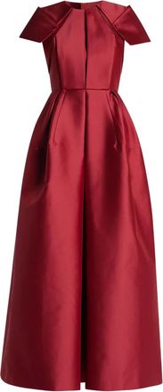 Dice Kayek Abito lungo con spalle plissettate - Rosso