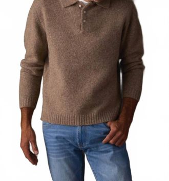 The Normal Brand Homebound Polo Sweater In Toasted Chestnut