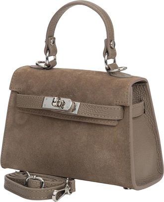 Estro & Luminara Satchel Handbag - Dames - Handtassen - Beige - ONE Size - Leer - Tassen