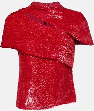 Self Portrait Fil coupe cutout top