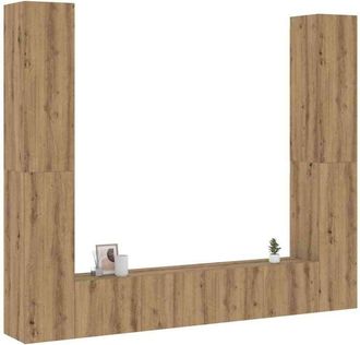 vidaXL Vidaxl - Muebles De Tv De Pared 6 Uds Madera Ingenier&iacute;a Roble Artesanal