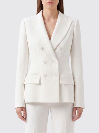 Elisabetta Franchi Blazer doppiopetto in cr&ecirc;pe con spalle imbottite e rever