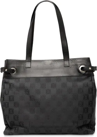 Loewe Pre-owned Womens Anagram Canvas Tote - Black Textile - One Size