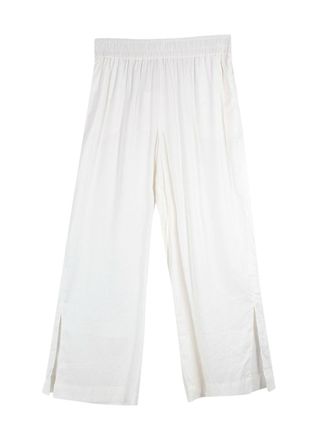 Frame Denim White Linen Wide Leg Trousers Size XL