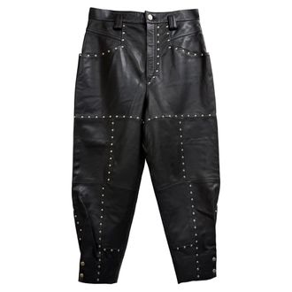 Isabel Marant Viamao Studded Tapered Pants in Black Leather