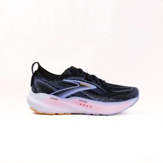 Brooks Womens Glycerin 22 Shoes In Black/blue Heron/orange