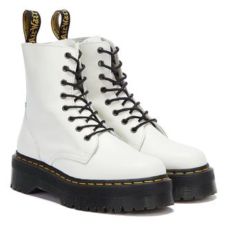 Dr. Martens Jadon Womens White Platform Boots Leather - Size EU 36