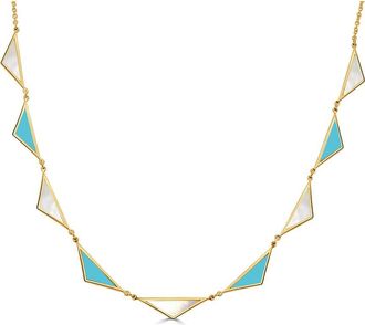 Italian Gold, Inc 14K Gemstone Station Necklace