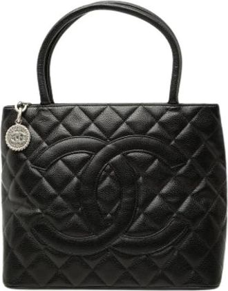 Chanel Pre-owned Medallion Tote Bag - Dames - Vintage Shopper - Zwart - ONE Size - Leer - Vintage