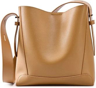 Generic Womens Shoulder Bag Bucket Bags Large Capacity Women Crossbody(Light Brown)