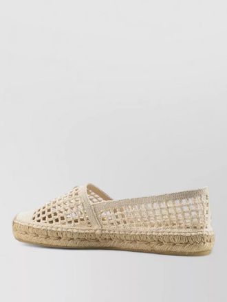 Prada loafers espadrille sole round toe woven