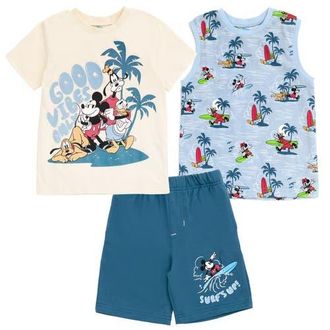 Disney Mickey Mouse & Friends 3pc Tank Top, Tee & Shorts Set in Multicolor at Nordstrom, Size 12M