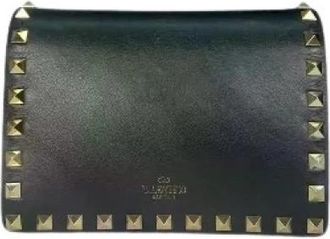 Valentino Pre-owned Rockstud Crossbody Pochette - Dames - Vintage Schoudertas - Zwart - ONE Size - Leer - Vintage