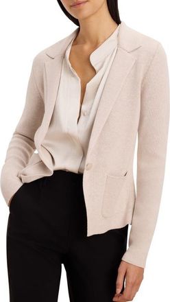 Nic+Zoe Knit Cotton Blend One-Button Blazer in Sugar Cookie at Nordstrom, Size Xx-Large