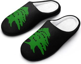 Generic Lebanese Flag Funny Womens Cotton Slippers Shoes Novelty Soft Non-Slip Sole Home Shoe