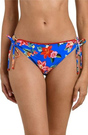 La Blanca Modern Adjustable Loop Bikini Bottoms in Blue Multi at Nordstrom, Size 16