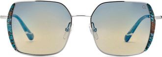 Etnia Barcelona Guajira Sun SLBL Womens Sunglasses Silver Size 52