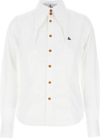 Vivienne Westwood W Violin Shirt - Dames - Overhemden - Wit - XS - Katoen - Overhemden