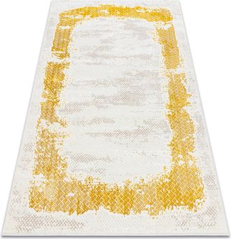 RugsX Rugsx - Alfombra Core 004a Marco, Sombreado - Estructural, Dos Niveles De Vell&oacute;n, Marfil / Oro Yellow 160x220 Cm