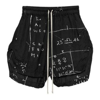 Rick Owens Short Shorts, female, Black, Size: XS Drawstring Printed Shorts