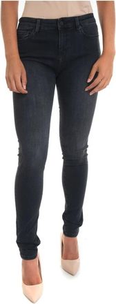 Love Moschino Slim Fit Denim Jeans met Logo - Dames - Skinny Jeans - Grijs - W26 - Denim - Jeans