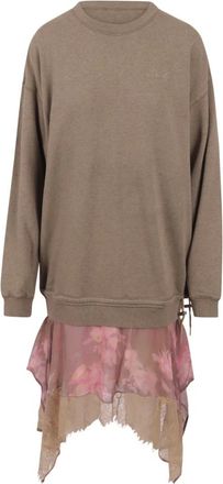 Diesel Dames, Jurken, Bruin, Maat: S Chiffon