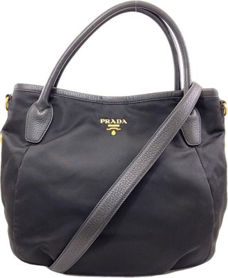 Prada Black Nylon Tote Bag (Pre-Owned)