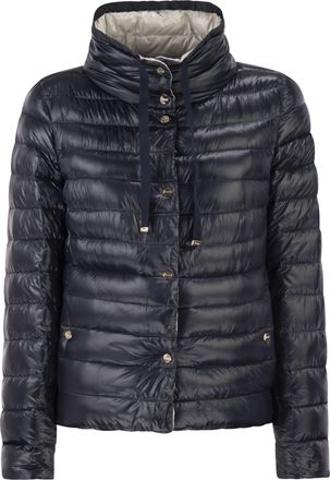 Herno Wende-Daunenjacke aus ultraleichtem Nylon mit Stehkragen