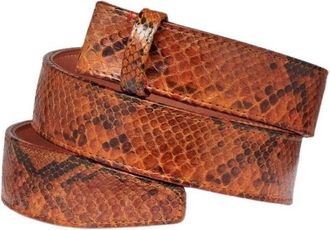 CLARIS VIROT Python Riem - Dames - Riemen - Bruin - S - Accessoires