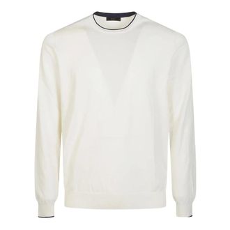 Fay Round-neck Knitwear, male, White, Size: 3XL Fay Sweaters