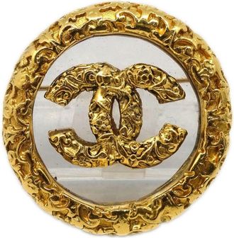 Chanel 1993 CC textured brooch - women - Gold Plated - One Size
