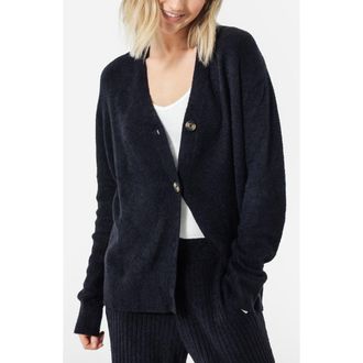 Sunday Citizen Cloud Cool Oversize Rib Cardigan in Coal at Nordstrom, Size X-Large