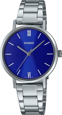 Casio Womens Blue Dial Stainless Steel Bracelet Watch - Casio LTP-VT02D-2AUDF
