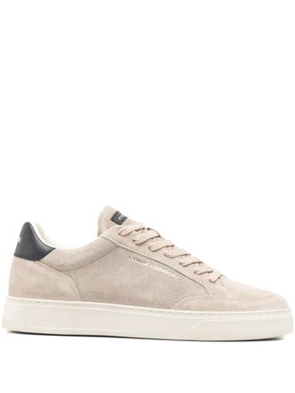 Crime London lace-up panelled sneakers - Beige