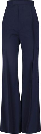 Vivienne Westwood Blue Front Pleats Virgin Wool Wide-Leg Trousers