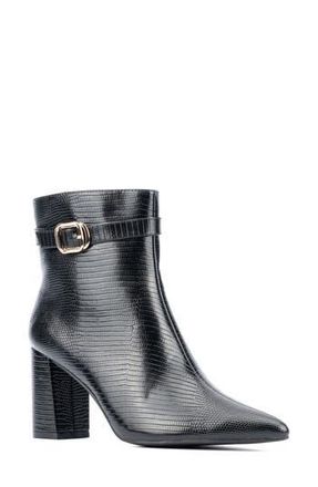 New York & Company Edena Lizard Embossed Bootie in Black Lizard at Nordstrom Rack, Size 6.5