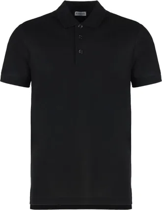 Burberry Katoenen polo shirt met zijsplitten - Heren - Polos - Zwart - S - Katoen - Tops