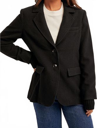 Hem & Thread Cuff Rib Layered Blazer In Black