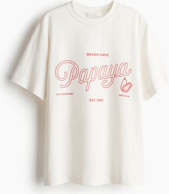 H&M T-Shirt mit Print - White