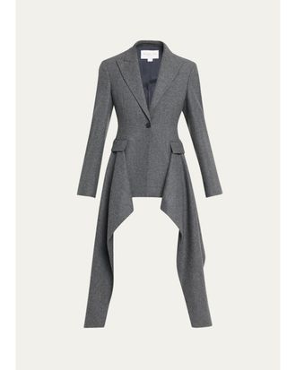 Michael Kors Draped Single-Button Wool Blazer