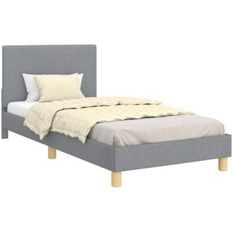 vidaXL Cama Para Ni&ntilde;os Con Cabecero Gris Claro 80 X 200 Cm Tela Vidaxl