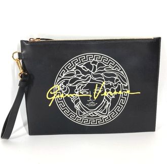Versace Leather Clutch Bag Pouch (Pre-Owned)