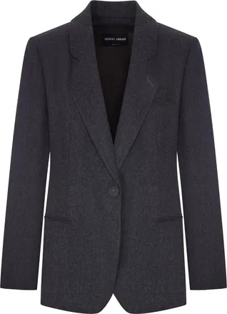 Giorgio Armani SINGLE-BREASTED WOOL AND CASHMERE FLANNEL JACKET - Giorgio Armani - Woman